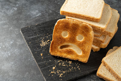 Close-up of bread on table