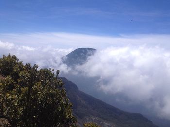 Scenic view of mountains against sky