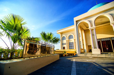 Exterior of building against blue sky