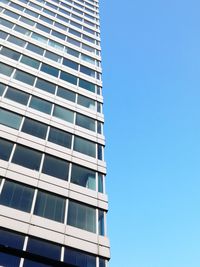 Low angle view of modern building against clear sky