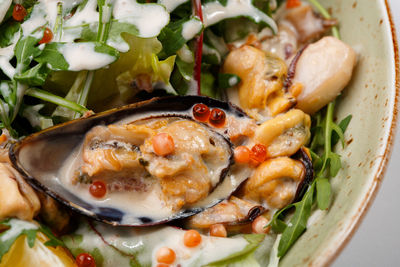 Close-up of meal served in bowl