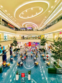 High angle view of shopping mall