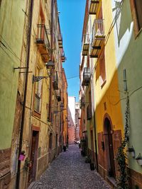 Backstreets of the colourful town of bosa in sardinia, italy