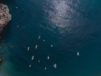 Aerial view of a small dock in the south of spain