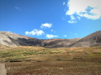 Scenic view of field against sky