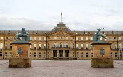 Statue of historic building against sky