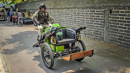 Man cycling on motorcycle