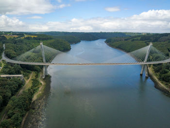 Bridge over river against sky