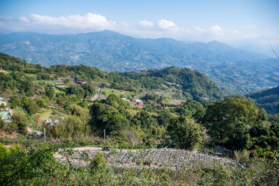 Scenic view of mountains against sky