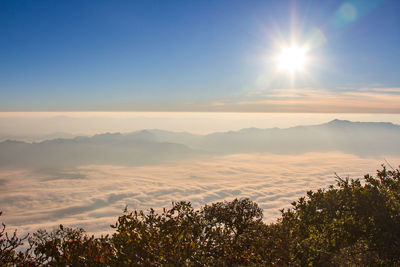 Scenic view of landscape against sky during sunset