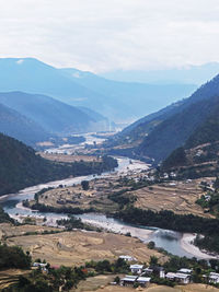 Scenic view of mountains against sky