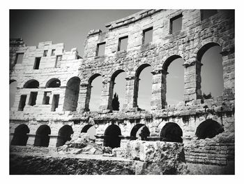 Low angle view of old ruin building