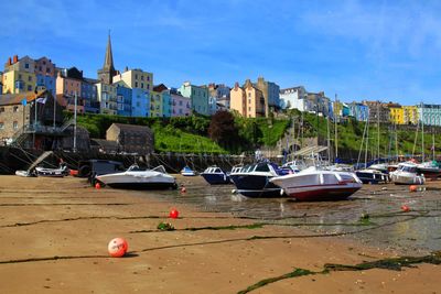 Tenby harbour scene.