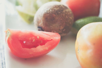 Close-up of strawberry on table