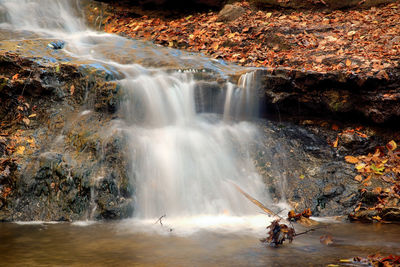 Scenic view of waterfall