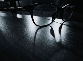 Close-up of eyeglasses on sunglasses