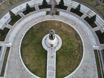 Aerial view of statue