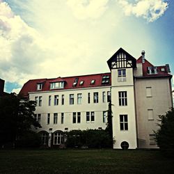 Facade of building against sky