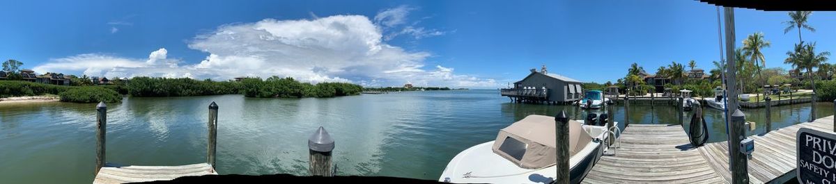 Panoramic view of lake against sky