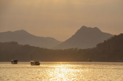 Evening sun on the river mekong