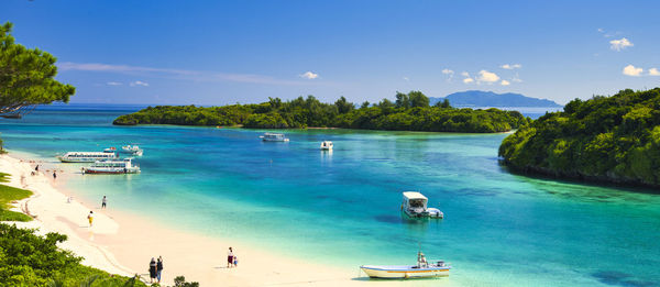 Beautiful coral reaf sea of kabira bay