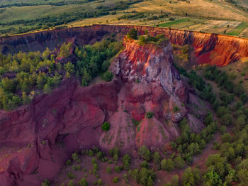 High angle view of rocks