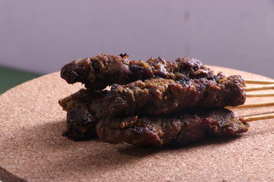 Malaysian satay with delicious peanut sauce, one of famous local dishes 