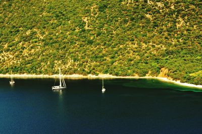 Boats in sea