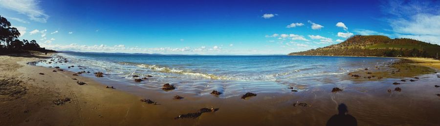 Scenic view of beach against sky