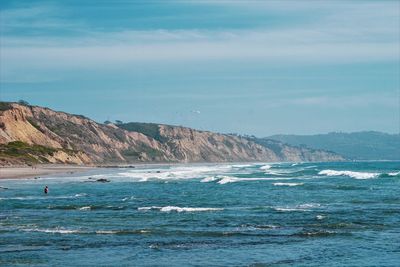 Scenic view of sea against sky - torrey pines state beach