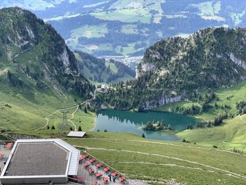 Scenic view of lake and mountains