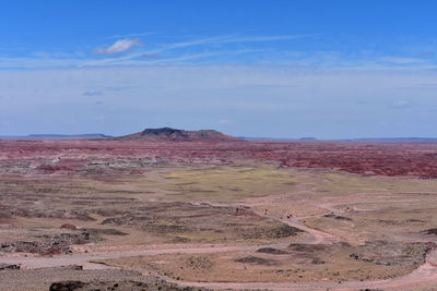 Gorgeous painted desert in beautiful arizona under blue skies.