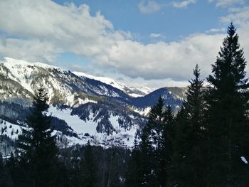 Scenic view of snowcapped mountains