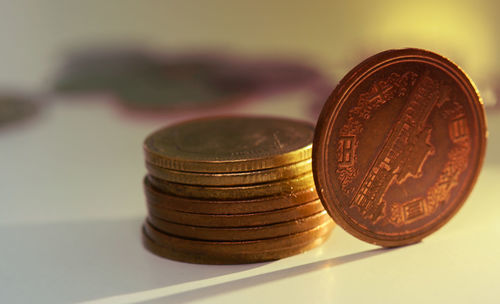 Close-up of coins