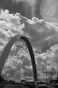 Low angle view of bridge against sky