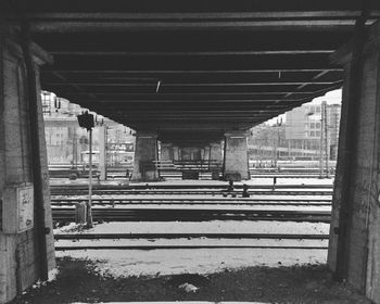 Columns of building with columns in background