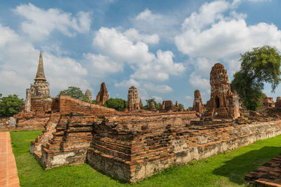 Panoramic view of old temple against sky