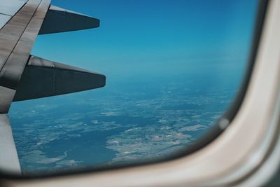 Close-up of airplane window