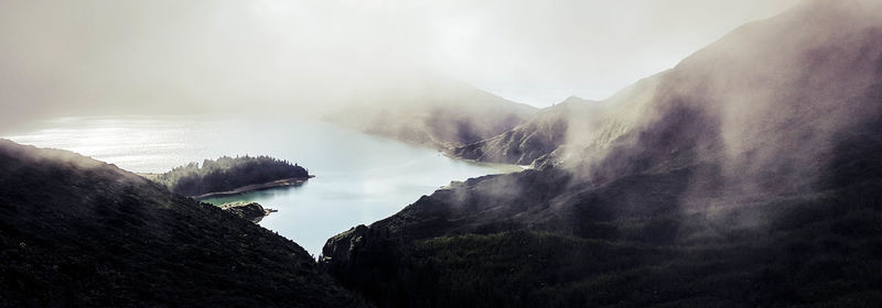 Panoramic view of mountains against sky