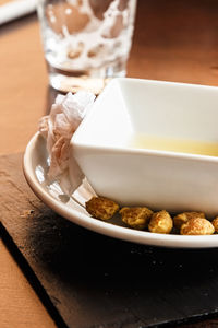 Close-up of food in bowl on table