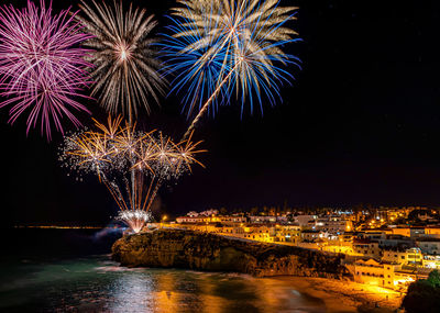 Fireworks at carvoeiro, algarve portugal