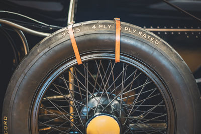 Close-up of bicycle wheel