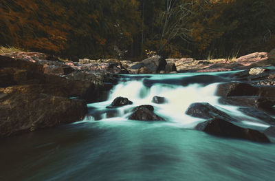 Scenic view of waterfall