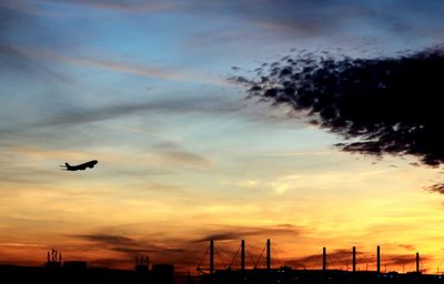 Low angle view of sky at sunset