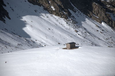 Snow covered land on mountain