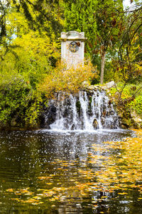 Scenic view of waterfall