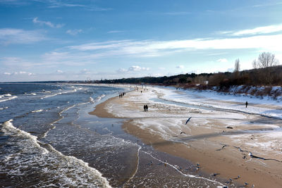 Scenic view of beach against sky