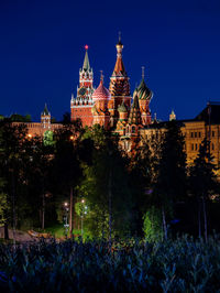 St basil cathedral against sky at night