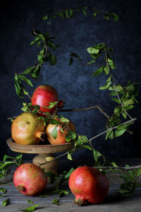 Close-up of apples on table