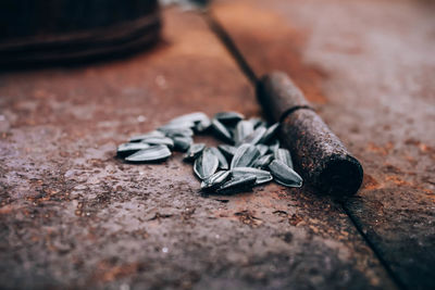 High angle view of black coffee on table